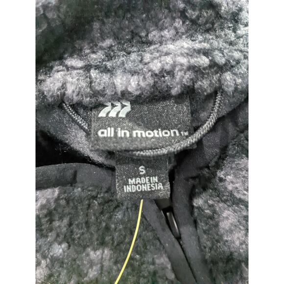 All in Motion Sherpa Animal Print Jacket Dark Gray S Zip Up Pockets Coat Casual - Picture 6 of 9